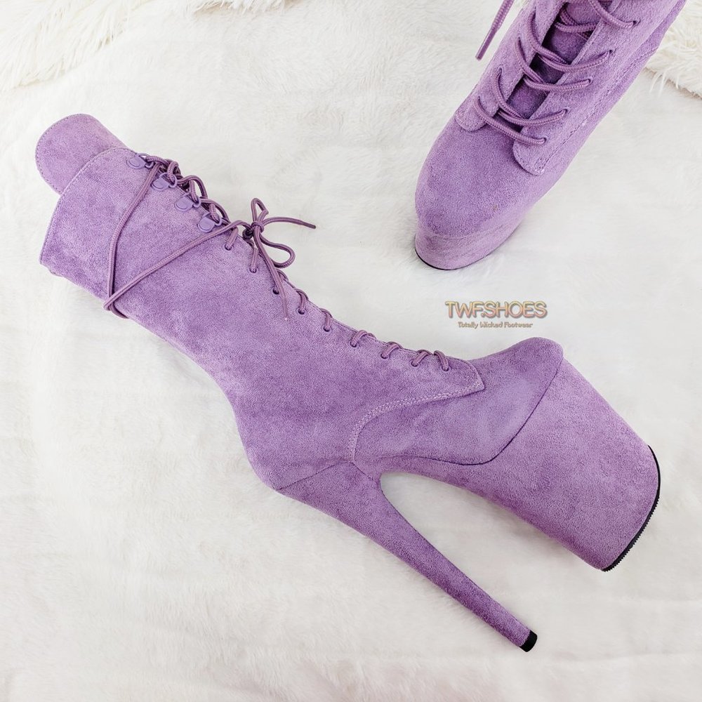 Flamingo 1050 Lilac 8" High Heel Ankle Calf Boots - Picture 10 of 16